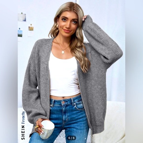 SHEIN Sweaters - 2/$50 Shein Dark Grey Knit Cardigan